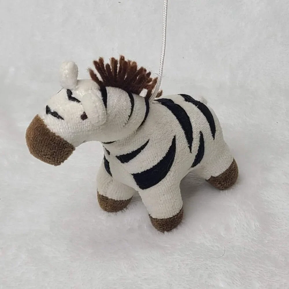 Lot of 2 Safari Mobile Mini Plush Zebra Giraffe Loose Replacement Ornaments - Picture 5 of 7